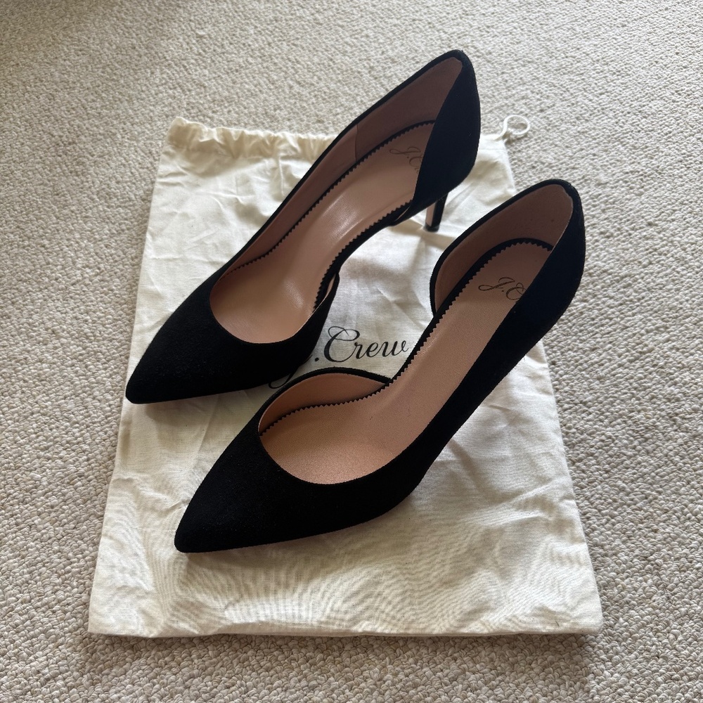NEW Jcrew Black Suede D'Orsay Pumps Size 7